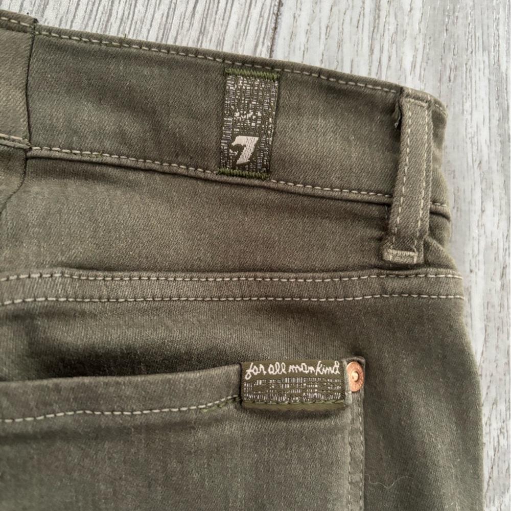 For All Mankind Jeans in olive green.  EUC.  PREVIOUSLY ALTERED/TAILORED.